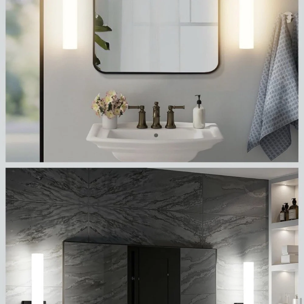 Klighten Hardwired Black Wall Sconces Set of Two Modern Bathroom Sconce